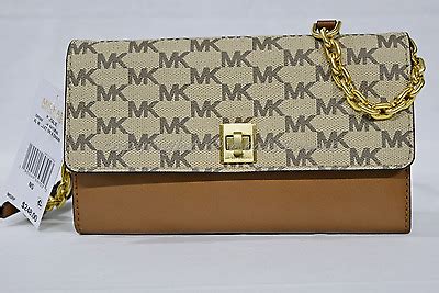 NWT! Michael Kors Natalie XL Wallet on Chain in Natural Brown